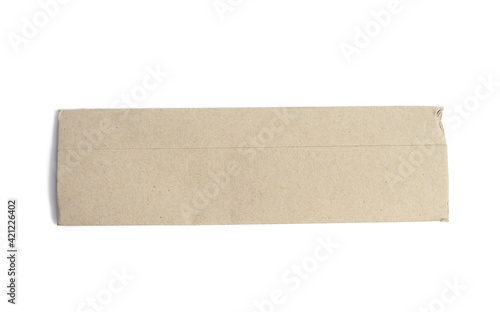 piece of gray cardboard isolated on white background