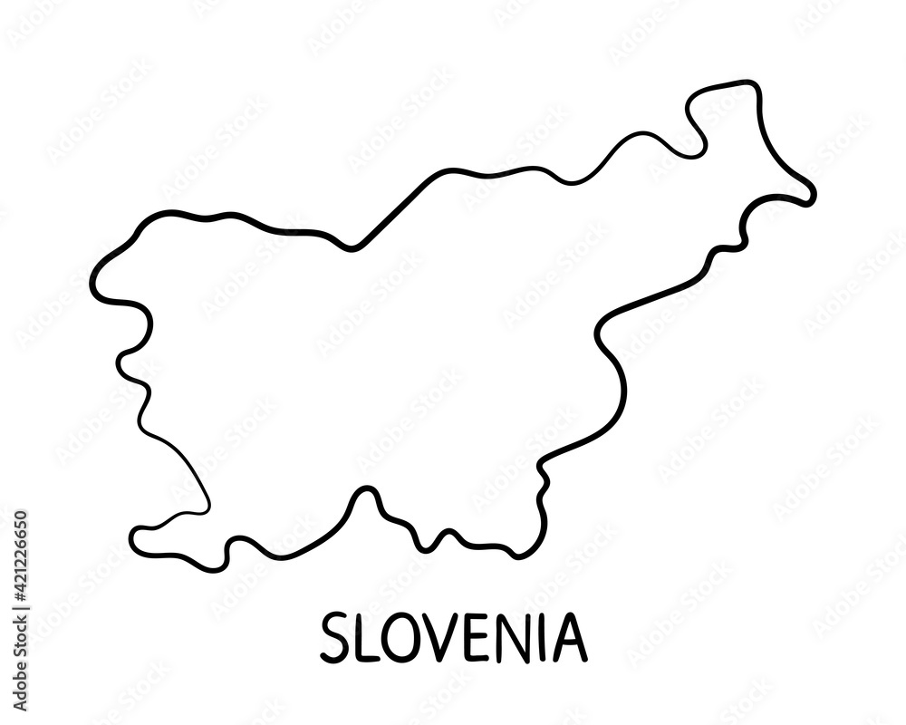  Hand drawn Slovenia map illustration