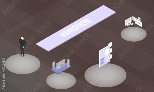 Manosphere concept on abstract design