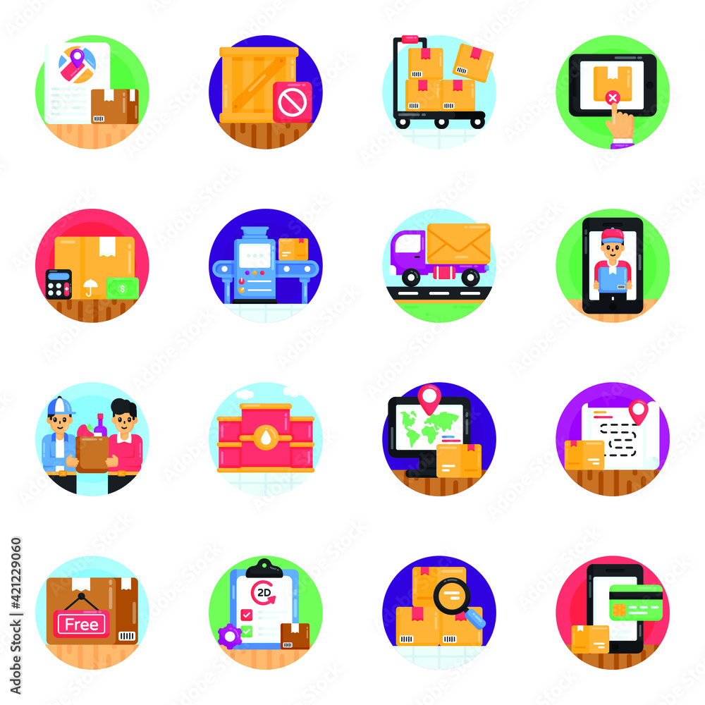 Pack of Delivery Services Flat Rounded Icons
Pack of Delivery Services Flat Rounded Icons