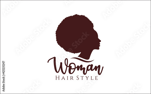 Illustration vector graphic of beautiful modern hair style logo design template