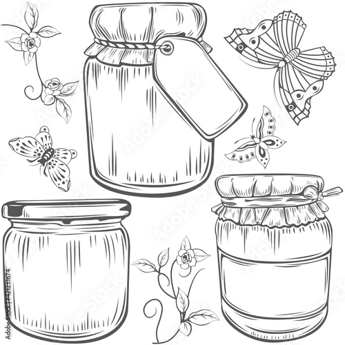 Vector of Jam Jars