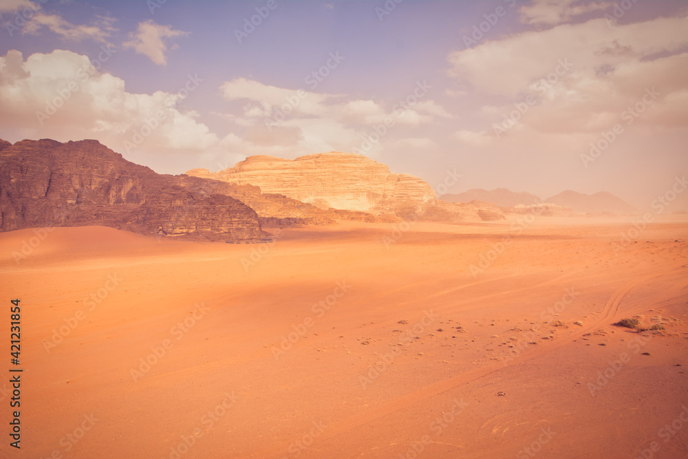 Wadi Rum Desert scene in Jordan