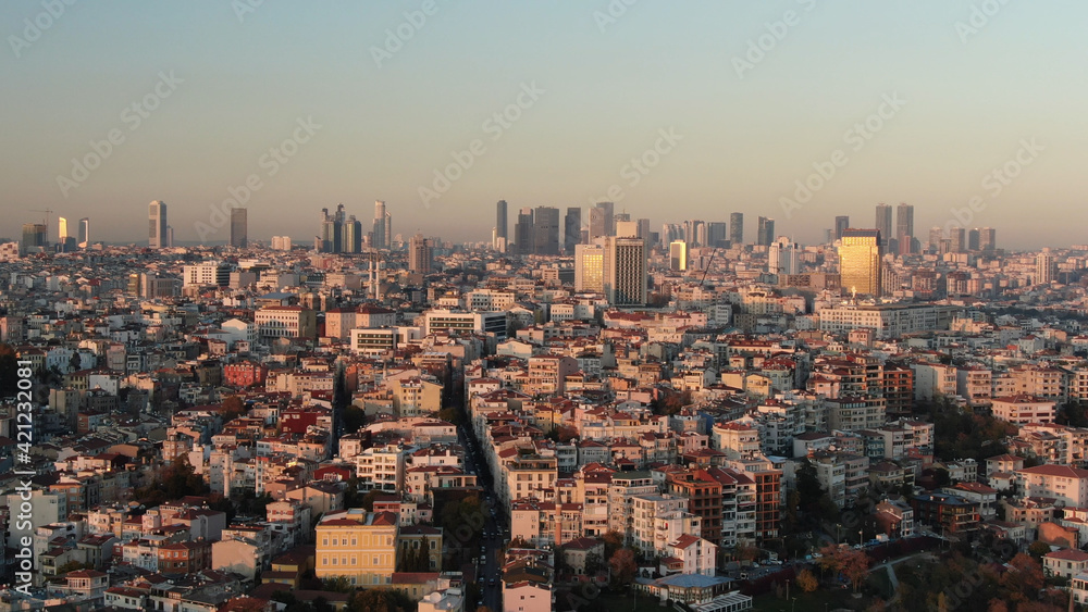 aerial view of the city in istanbul turkey