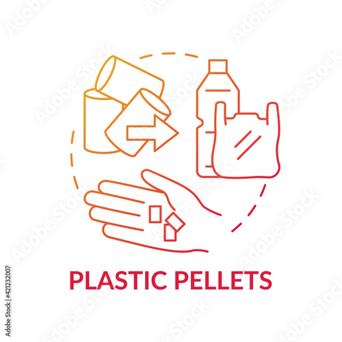 Plastic pellets concept icon. idea thin line illustration. Microplastics sources. Ocean pollution. Harmful impact on nature. Vector isolated outline RGB color drawing