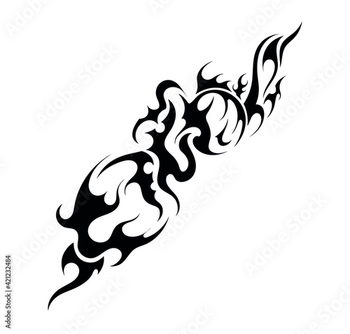fire smoke ethnic east abstract tattoo sticker symbol