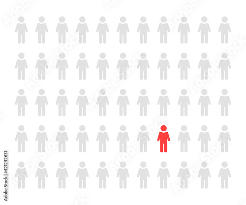 crowd of people with individual stick figure