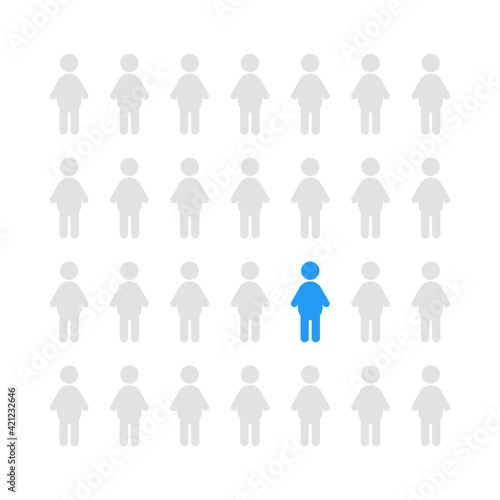 group of people with individual person