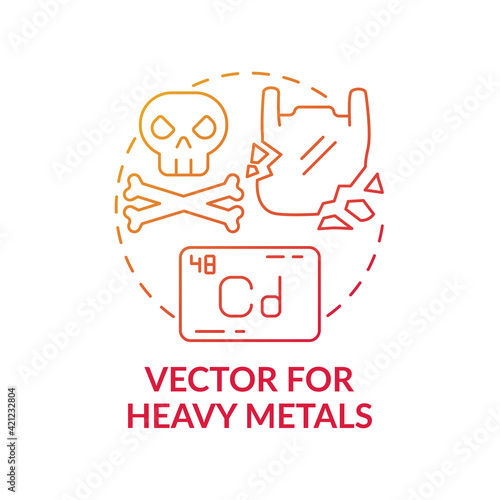 Vector for heavy metals concept icon. Microplastics health effects idea thin line illustration. Harmful effect on health. Vector isolated outline RGB color drawing