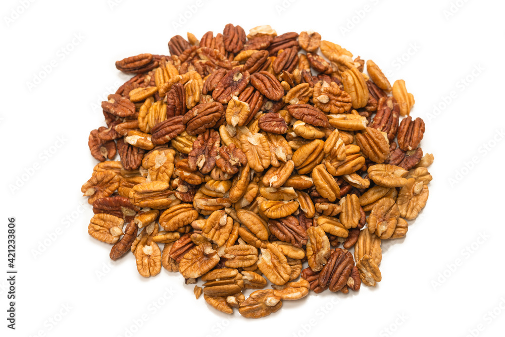 Pecan-nut isolated on white background. Pecan-nut isolated on white background.