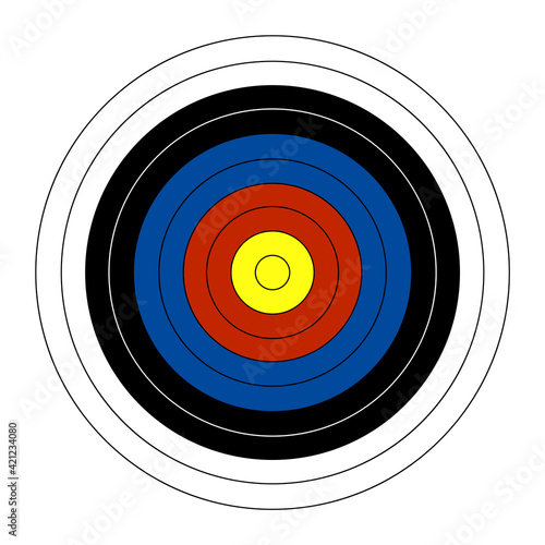 sports color target for archery arrows. Equipment for sports competitions. Vector