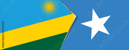 Rwanda and Somalia flags  two vector flags.