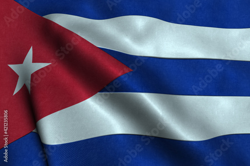 Cuba National Flag is waving