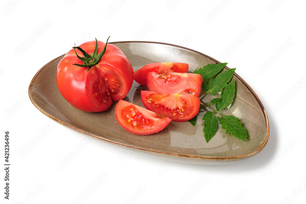fresh tomatoes on white background. fresh tomatoes on white background.