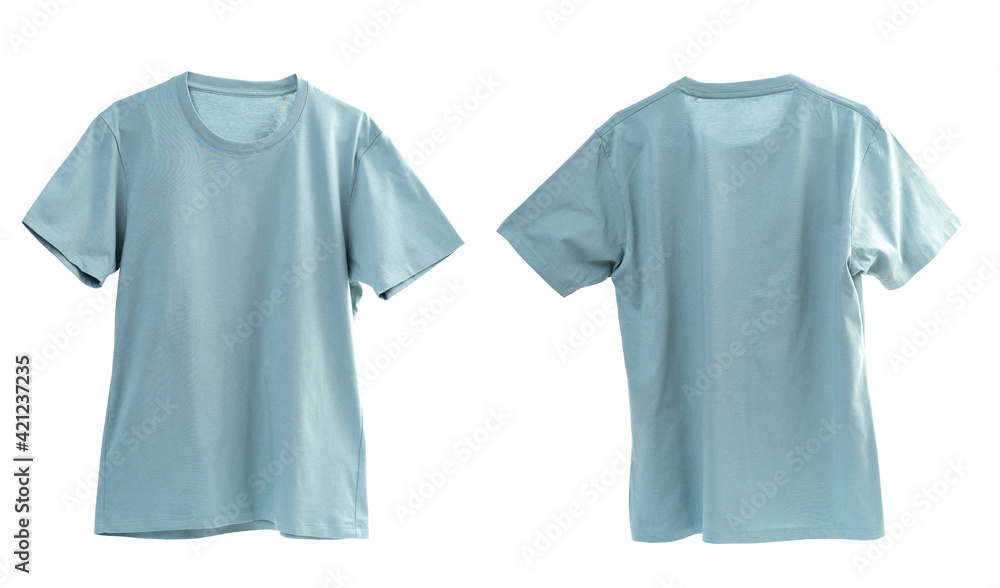 Fototapeta premium Green T-shirt for mock up on white background