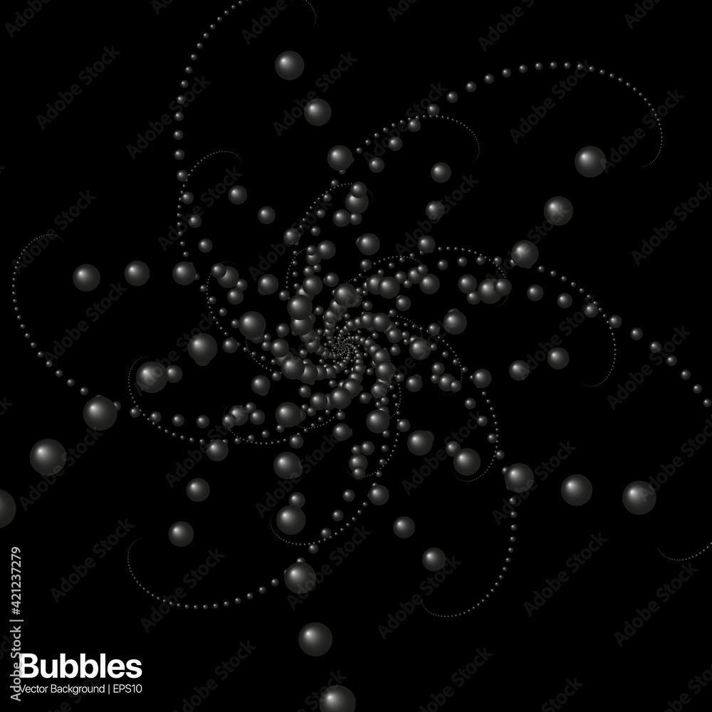 Bubbles Abstract Dark Square Background. Vector illustration Bubbles Abstract Dark Square Background. Vector illustration