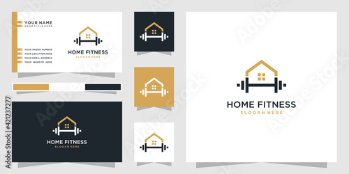 Home fitness logo and business card design