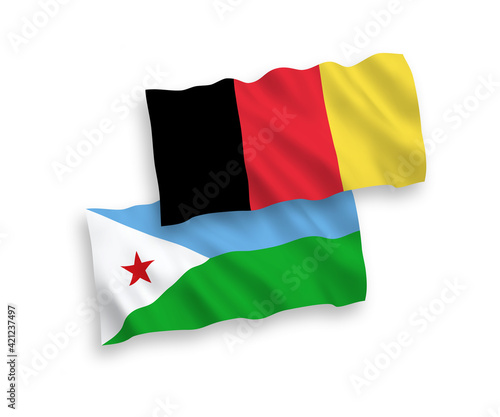 Flags of Belgium and Republic of Djibouti on a white background