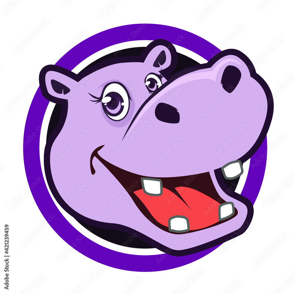 head hippopotamus mascot cartoon in vector head hippopotamus mascot cartoon in vector