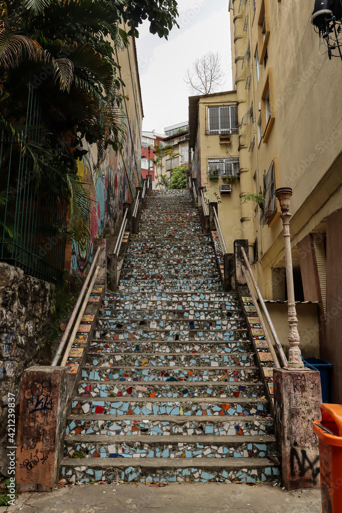 Fototapeta premium Long Colorful Stairs - Rio de Janeiro