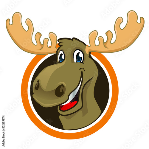 head moose mascot cartoon in vector