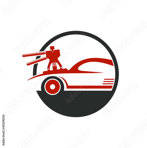 illustration about dent car repair services.