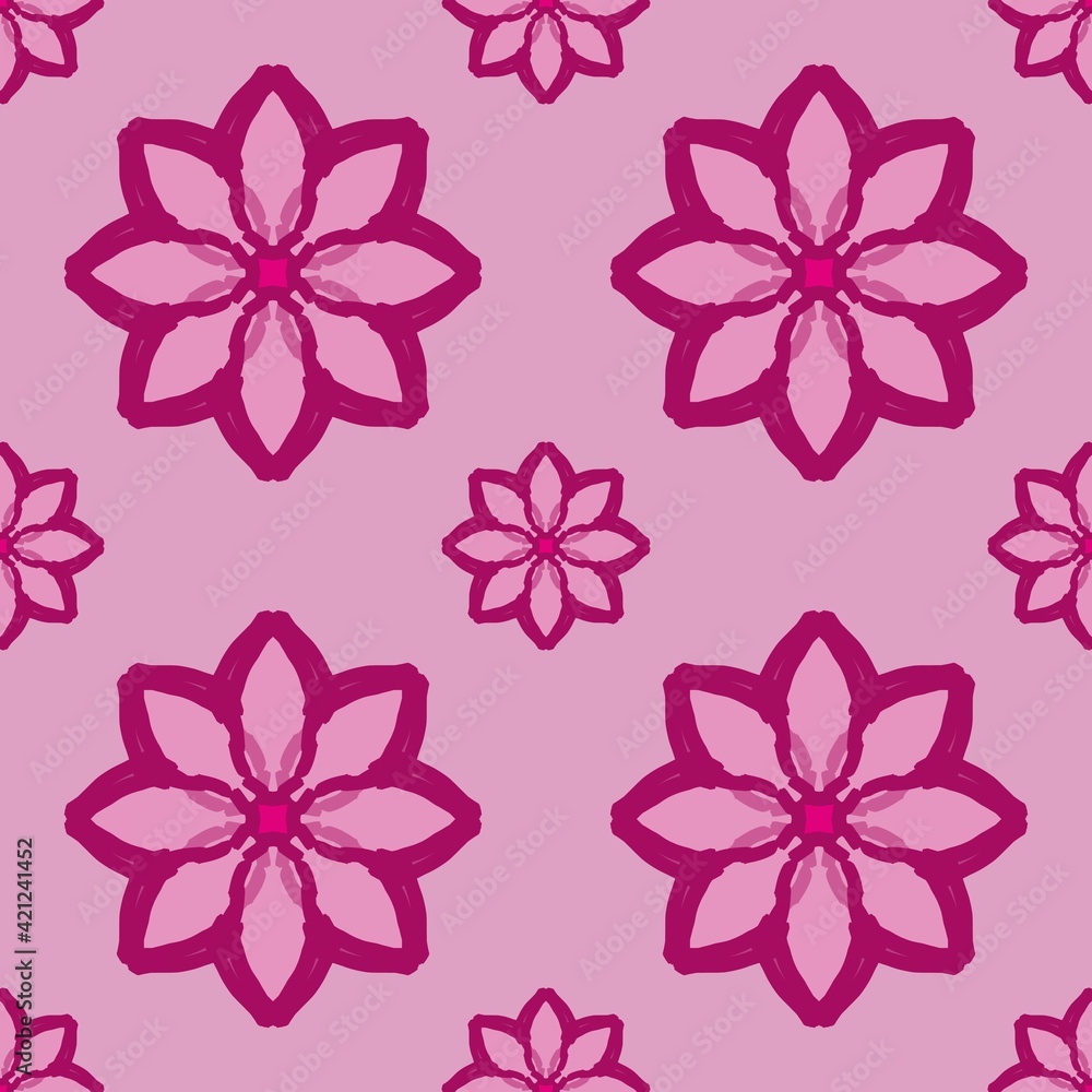 Fototapeta premium seamless pattern with pink flowers