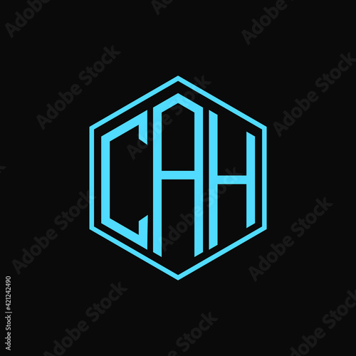 CAH polygon letter icon design on BLACK background.Creative letter
CAH-C A H  logo design. CAH initials Polygon Logo design.
