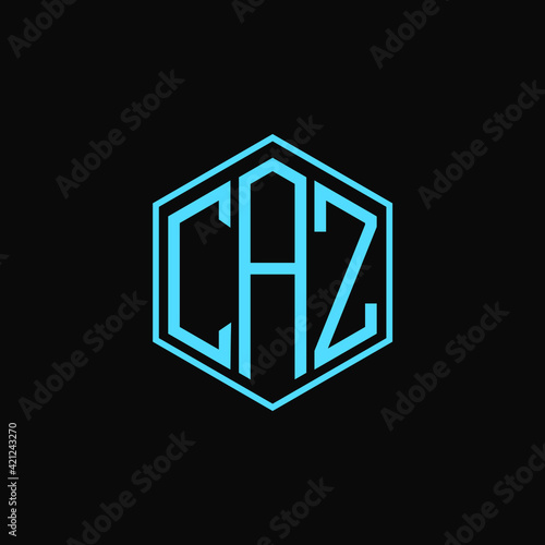 CAZ polygon letter icon design on BLACK background.Creative letter
CAZ-E A Z logo design. CAZ initials Polygon Logo design.
