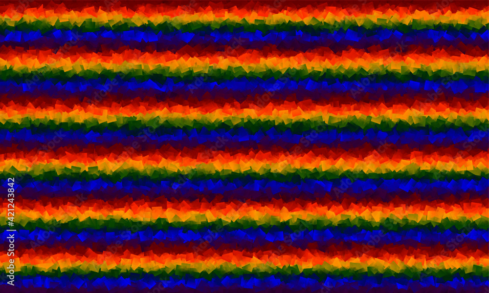horizontal cubist style rainbow background.