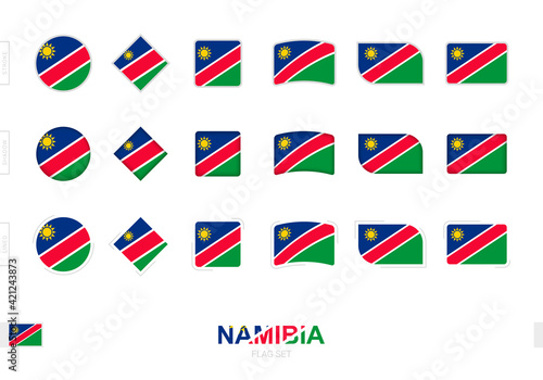 Namibia flag set, simple flags of Namibia with three different effects. Free Download Namibia flag set, simple flags of Namibia with three different effects. - GFXLoad