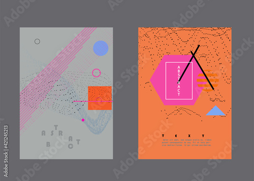 Modern abstract covers set. Colorful shapes composition. Eps10 vector.