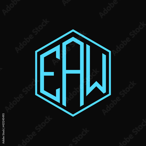 EAW polygon letter icon design on BLACK background.Creative letter
EAW-E A W logo design. EAW initials Polygon Logo design.