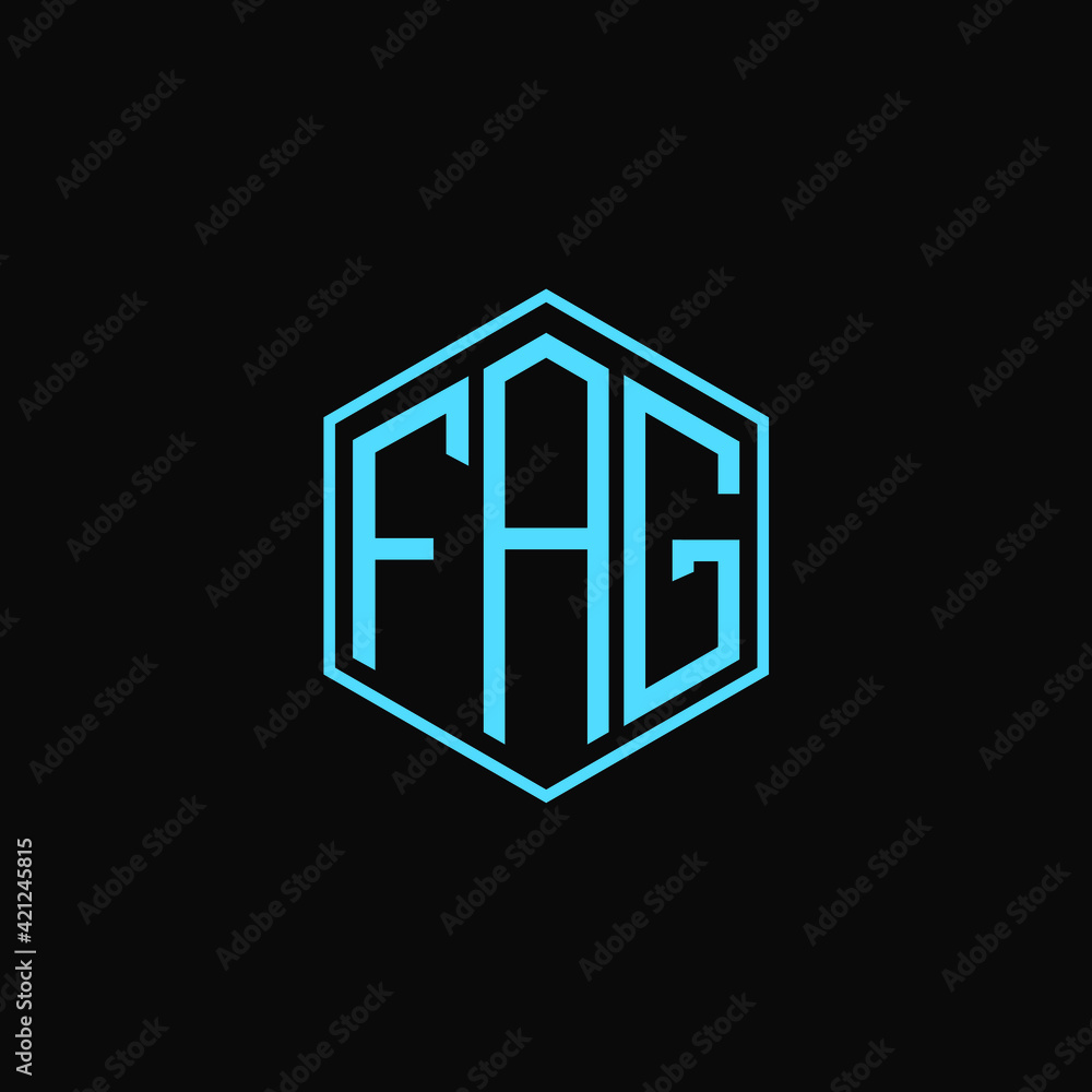 FAG poligon letter icon design on BLACK background.Creative letter FAG/ F A G logo design. FAG poligon letter icon design on BLACK background.Creative letter FAG/ F A G logo design.