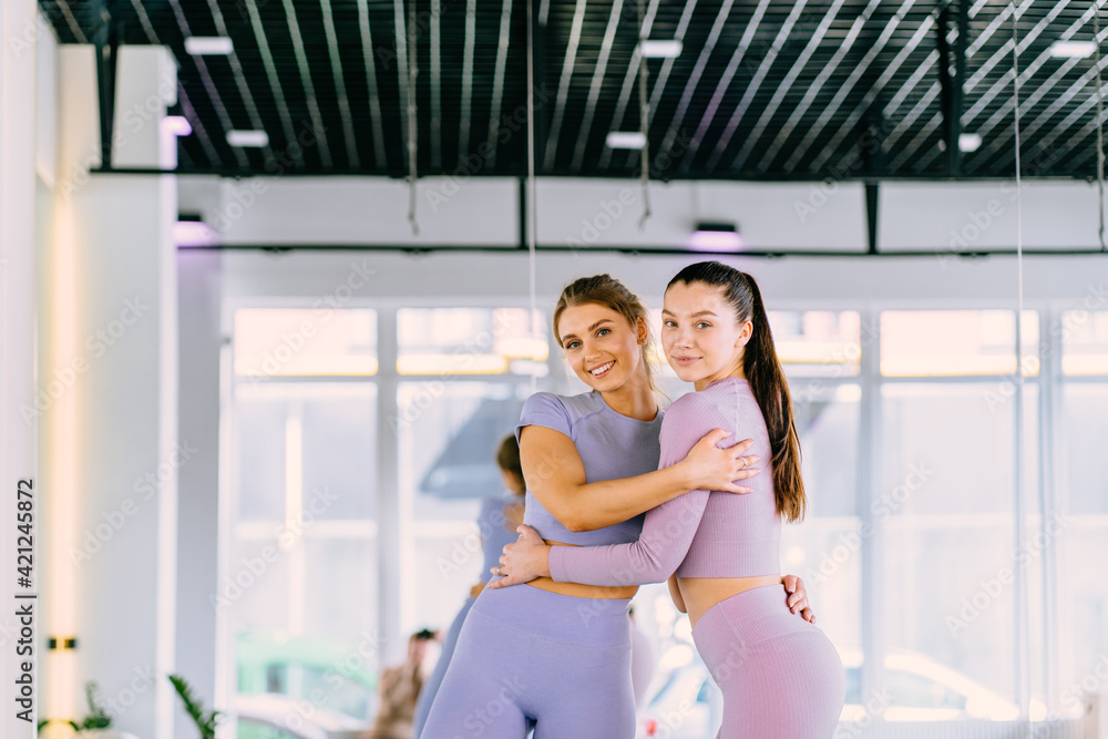Friendship on training in gym. Friendship on training in gym.
