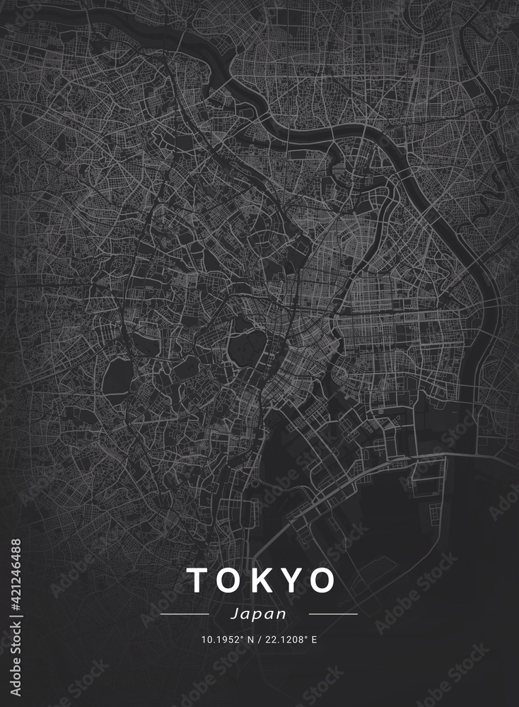 Map of Tokyo, Japan