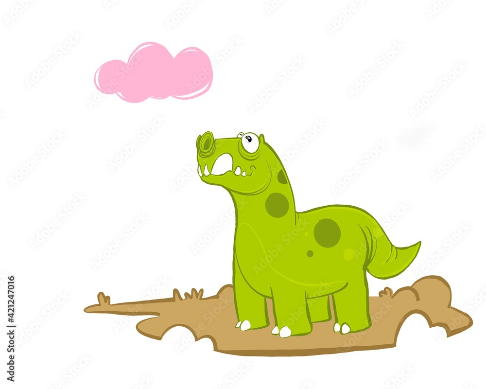 Obraz premium cute dinosaur cartoon