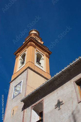 Bell tower of the Parroquia Nuestra Señora de los Ángeles de Serra, Valencia, Spain