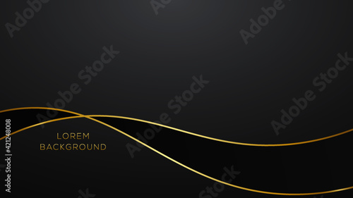 abstract black gold ribbon background