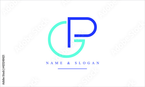 PG, GP, P, G abstract letters logo monogram
