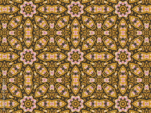 Wallpaper Mural Wallpaper Geometric Ornament Abstract Pattern Green, Black, Blue, and Gold Yellow for Print and Background. Geometric Tile Digital Paper. Torontodigital.ca