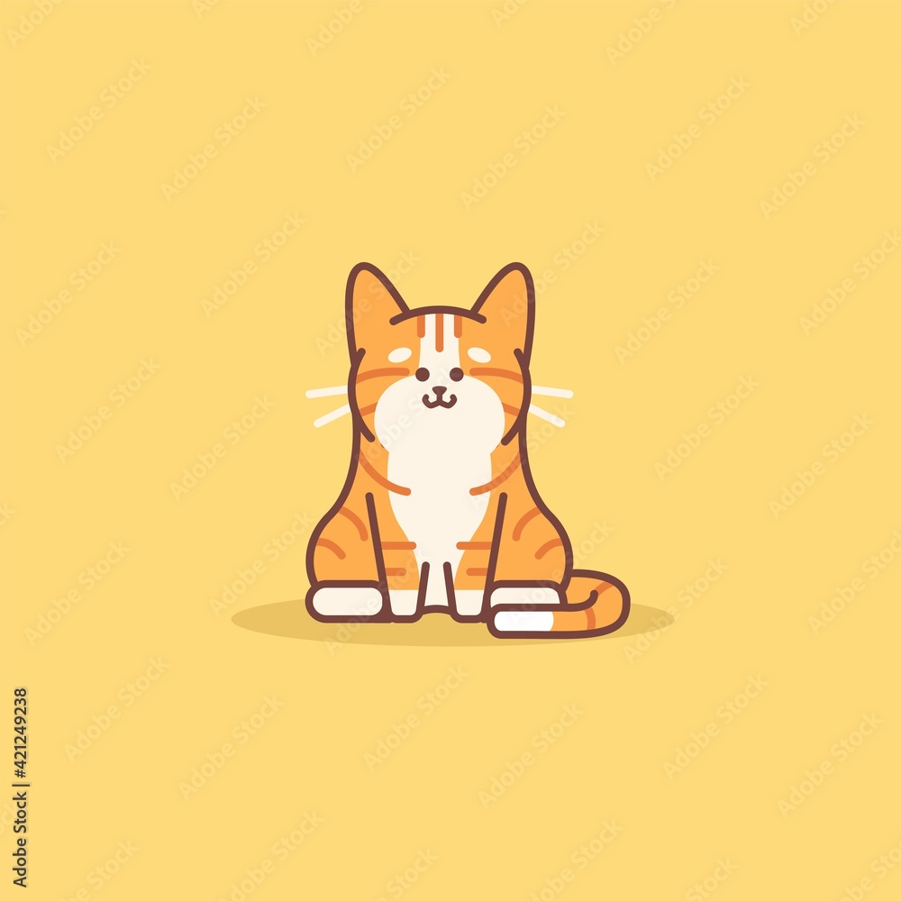Fototapeta premium cute orange cat illustration
