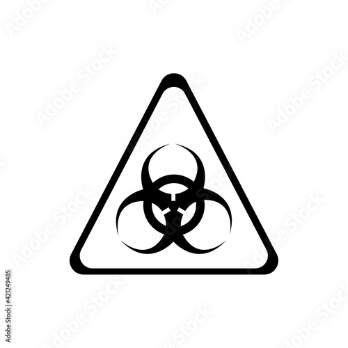Attention biological dangerous black element. Warning sign. Pictogram for web page, mobile app, promo. UI UX GUI design element.