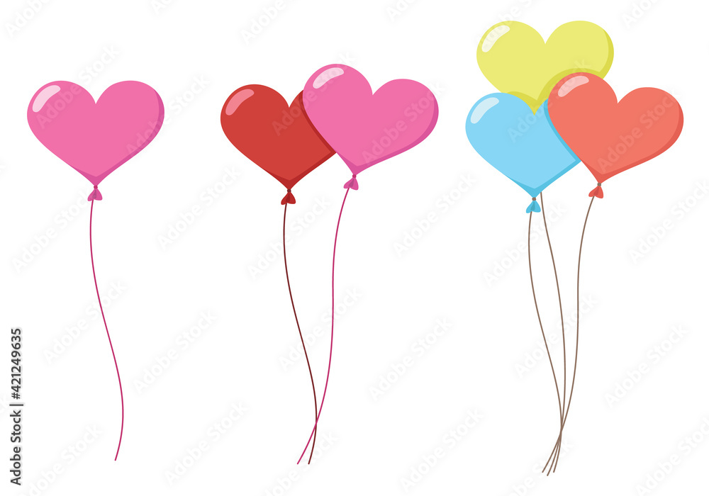 balloons in the shape of heart, Celebration with balloon concept.