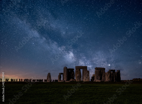 The milky way over stonehenge uk
