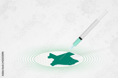 Texas vaccination concept, vaccine injection in map of Texas. Vaccine and vaccination against coronavirus, COVID-19.