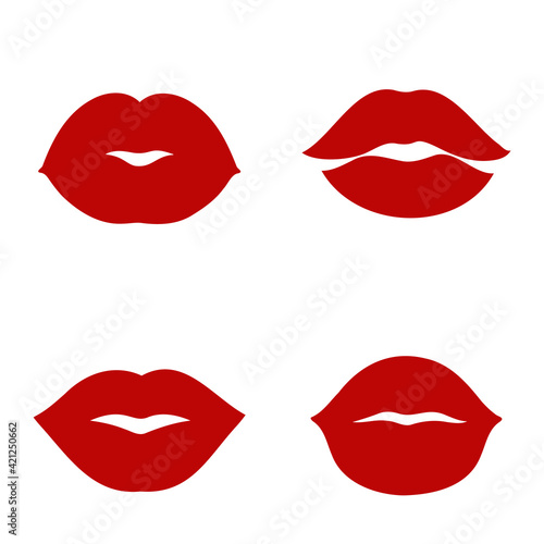 Set of simple icons with lips