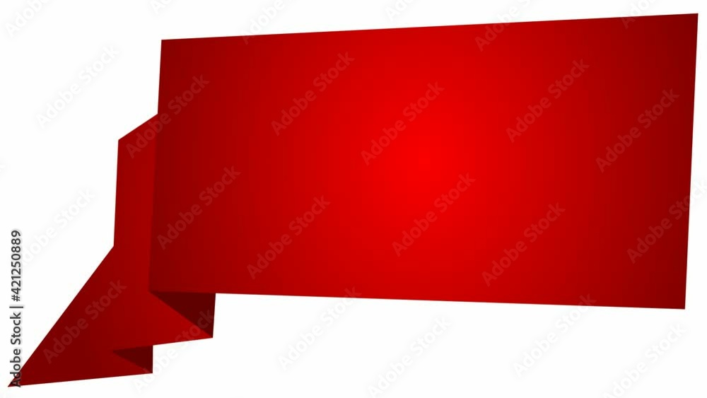 Animated red symbol of ribbon. Looped video of banner with copy space. Vector illustration isolated on white background. Animated red symbol of ribbon. Looped video of banner with copy space. Vector illustration isolated on white background.