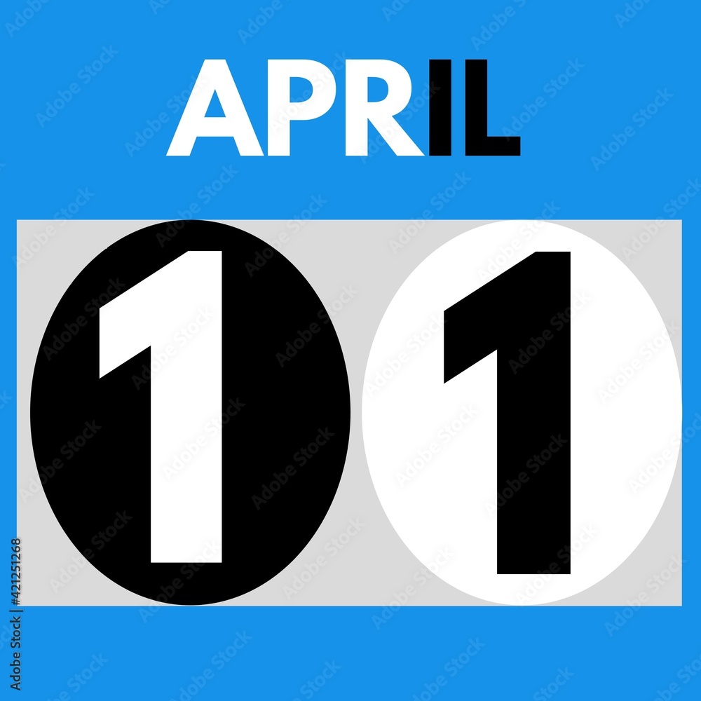 April 11 . Modern daily calendar icon .date ,day, month .calendar for the month of April April 11 . Modern daily calendar icon .date ,day, month .calendar for the month of April
