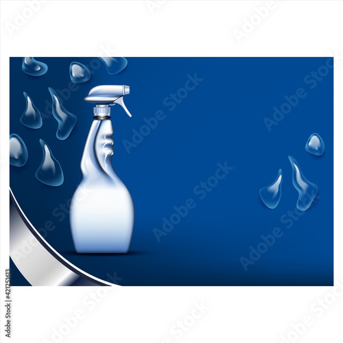 Window Cleaner Spray Advertise Poster Vector Illustration